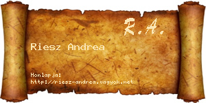 Riesz Andrea névjegykártya